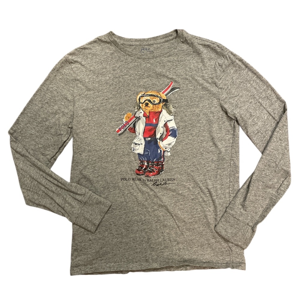 Polo Ralph Lauren Polo Bear Ski Gray Long Sleeve Shirt Men’s Size Small